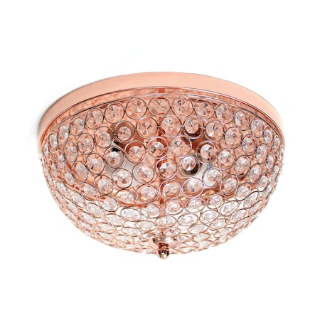 Brillantez Crystal Glam 2 Light Ceiling Flush Mountw/No 44, Rose Gold BR2752349
